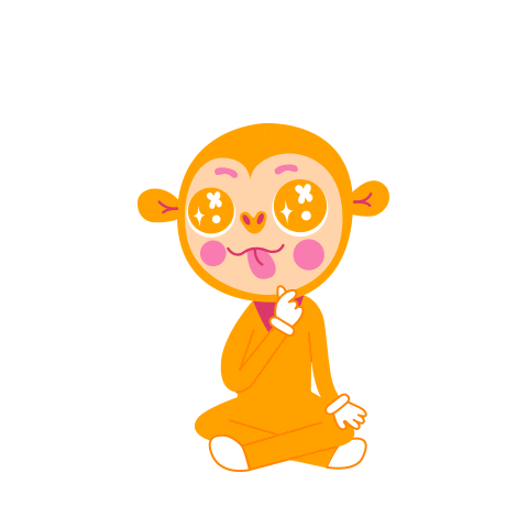 nanaiicl kawaii yoga monkey mono Sticker