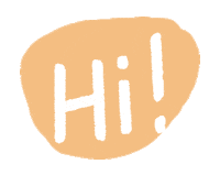 Orange Hello Sticker by Pretty Whiskey / Alex Sautter