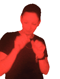 lou-berger rainbow gay artist scared Sticker