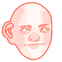 Mork_pap girl character portrait bald Sticker