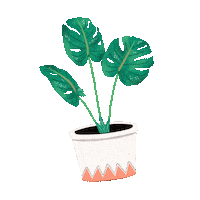 allcoveredinpaint gardening growing monstera plant lady Sticker