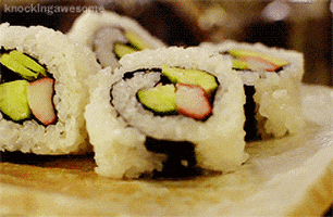 delicious sushi roll GIF