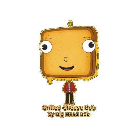 Cheese Melting Sticker by BigHeadBob.com