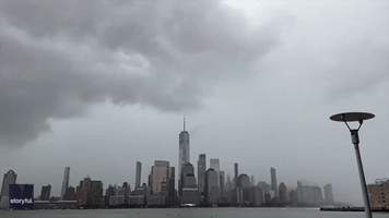 Lightning Strikes One World Trade Center During Thunderstorm
