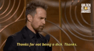sam rockwell thanks for not being a dick GIF by Golden Globes