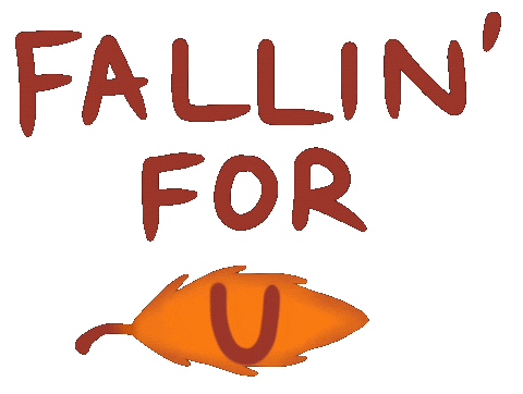 Falling For You Autumn Leaves Sticker