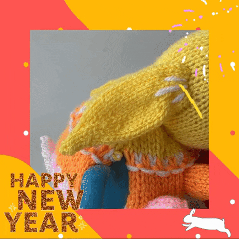 New Year Bunny GIF by TeaCosyFolk