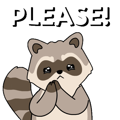 Racoon Please Sticker by Ordinary Frends