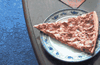 dog pizza thief steal GIF