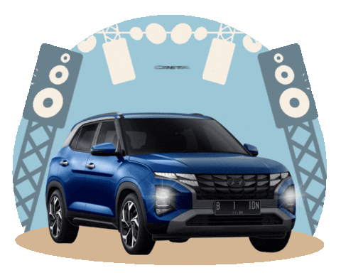 Driving Blue Car Sticker by Hyundai Motors Indonesia