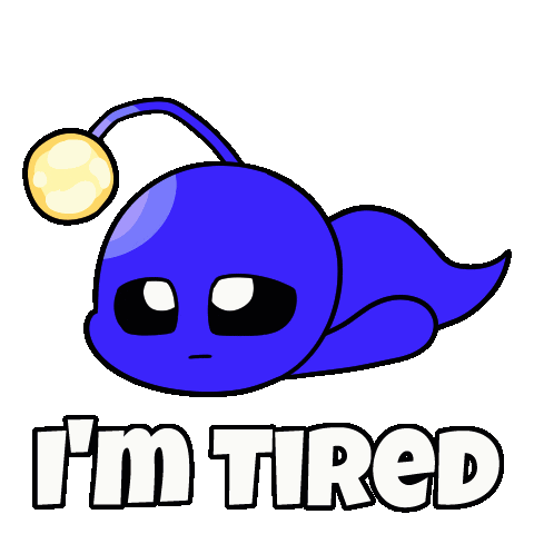 Tired Good Night Sticker by Christophers Genie