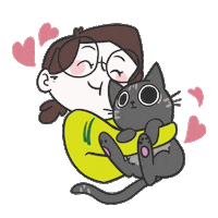 Mewalo love cat girl hug Sticker