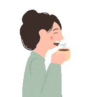 arkayanaillustrates hot coffee woman winter Sticker