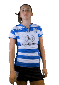 blauwwitkorfbal fleur akc blauw-wit Sticker