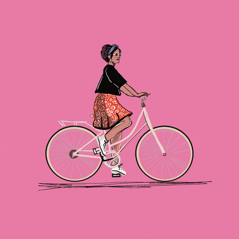 Girl Bicycling GIF by BrittDoesDesign
