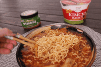 foodforeal noodles ramen chopsticks kimchi GIF
