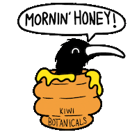 Kiwi-Botanicals mood skincare bird goodmorning Sticker