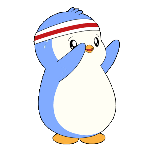 Working Out Good Morning Sticker by Pudgy Penguins
