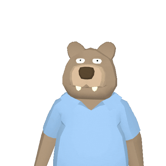 3D Bear Sticker by jjjjjohn