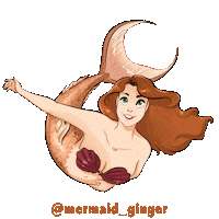 The Little Mermaid Swimming Sticker by Mermaid Ginger, The Koi Queen