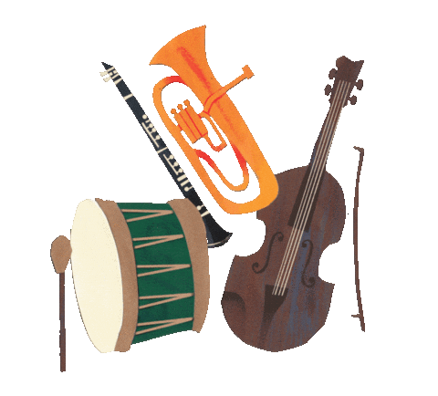 Band Orchestra Sticker by Jillian Ailsa