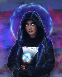 ImagiNah aesthetic techno vaporwave poster GIF