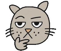 Cat Think Sticker by Thank You Coffee