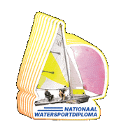nationaalwatersportdiploma zeilen cwo nwd zeilboot Sticker