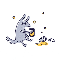 sashka_draws animal drunk silly alcohol GIF