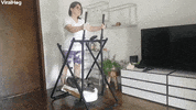Dora The Bulldog Joins Mom For Exercises GIF by ViralHog