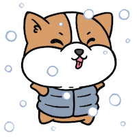 dog freezing Sticker by Aminal Stickers