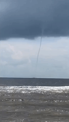 Waterspout Forms Over North Carolina's Oak Island