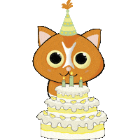 Happy Birthday Cat Sticker by Publilemon