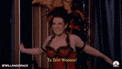 megan mullally ta da GIF by Will & Grace