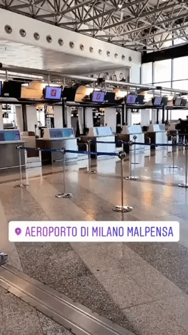 Milan Airport Empty After Italy Declares Nationwide Lockdown