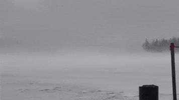 Snow Whips Across Lake in Western Maine