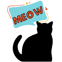 Black Cat Sticker by CatsMeowVillage