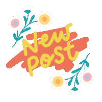paola_koala new post flowers colorful lettering Sticker