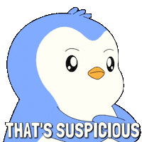 Suspicious I See You Sticker by Pudgy Penguins