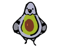Avocado Pigeon Sticker by Samorząd Studentów Wydziału Polonistyki UJ