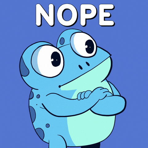No Way Frog GIF by Croakey
