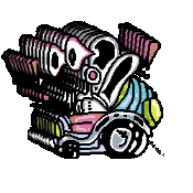papabecksart pixel car weird silly Sticker