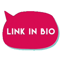 TheBrandnewstudio link in bio speech bubble pink and blue pink and teal Sticker
