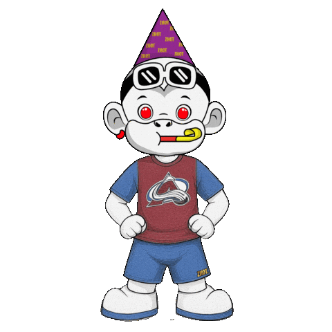 Colorado Avalanche White Monkey Sticker by Zhot