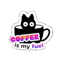 Lna_design cat coffee project cute cat Sticker