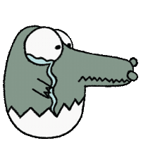 unhatchedisland cry tears crocodile desperate Sticker