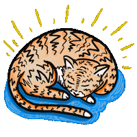 Tired Tabby Cat Sticker
