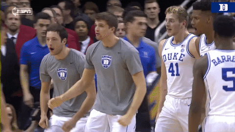 right now bench GIF by Duke Men's Basketball