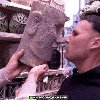 Serious Easter Island GIF