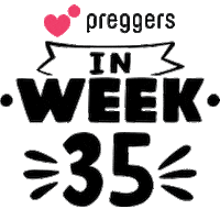 Pregnancy 35 Weeks Sticker by Preggers